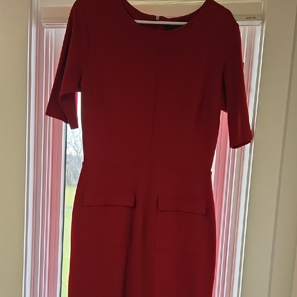 Oxford Red Midi Dress - Womens 6